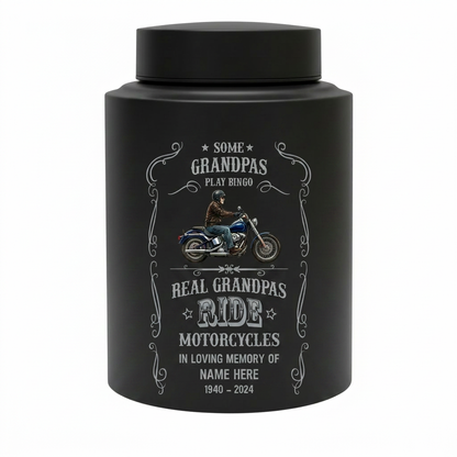 Personalized Motorcycle Stainless Steel Large Urn for Human Ashes, Real Grandpas Ride Motorcycles Biker Dad Grandfather Tribute, Memorial Keepsake Urn, Memorial Gift, In Loving Memory - Image 11