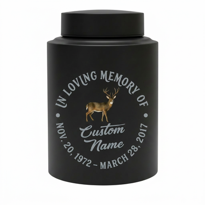 Personalized Deer Hunting UV Printed Stainless Steel Urn for Adult Human Ashes, Sympathy Bereavement Present for Hunters Outdoorsmen, Memorial Keepsake Urn, Memorial Gift, In Loving Memory - Image 11