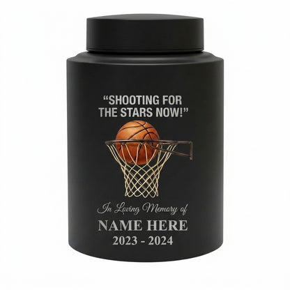 Personalized Basketball Stainless Steel UV Printed Urn for Human Ashes, Sports Fan Player Loss Tribute, Shooting For The Stars Now Large Custom Memorial Keepsake Urn, Memorial Gift, In Loving Memory - Image 11