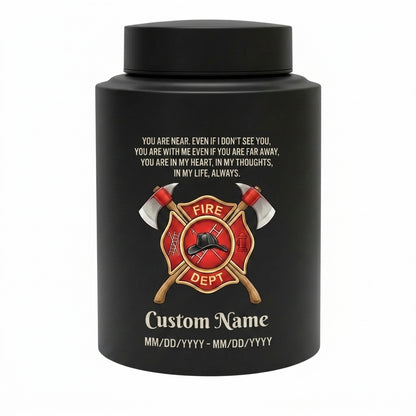 Personalized Firefighter Maltese Cross Stainless Steel Cremation Urn For Adult Ashes Loss Of Father Husband Hero Tribute Black Silver Gold Memorial Keepsake Urn, Memorial Gift, In Loving Memory - Image 11