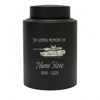 Personalized US Army Soldier Veteran Tank Silhouette UV Printed Stainless Steel Military Tribute Home Decor Display Large 5.9x3.9 or 7.5x5.1 Memorial Keepsake Urn, Memorial Gift, In Loving Memory - Image 11