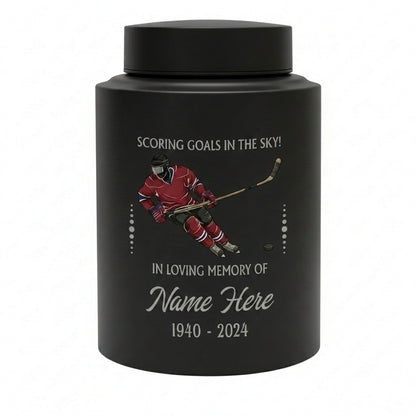 Personalized Ice Hockey UV Printed Stainless Steel Sports Fan Player Loss Funeral Ashes Display For Home Mantel Large And Small Memorial Keepsake Urn, Memorial Gift, In Loving Memory - Image 11