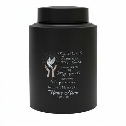 Personalized Peace Dove Hands Releasing Birds UV Print Stainless Steel Cremation Urn for Human Ashes Sympathy Grief Loss Small Large Memorial Keepsake Urn, Memorial Gift, In Loving Memory - Image 11