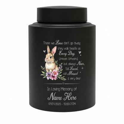 Personalized Angel Wings Rabbit Baby Loss Infant Stainless Steel UV Printed Those We Love Don't Go Away Quote Boy Girl Grief Support 2 Sizes Memorial Keepsake Urn, Memorial Gift, In Loving Memory - Image 11