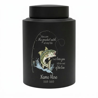 Personalized Bass Fishing Stainless Steel Large Urns For Human Ashes, Husband Fisherman Angler Tribute, Greatest Catch Of My Life, Memorial Keepsake Urn, Memorial Gift, In Loving Memory - Image 11