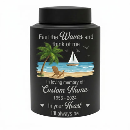 Personalized Beach Ocean Waves Design Stainless Steel Urn for Human Ashes, Loss of Loved One Funeral Bereavement Remembrance Tribute, 2 Sizes, Memorial Keepsake Urn, Memorial Gift, In Loving Memory - Image 11