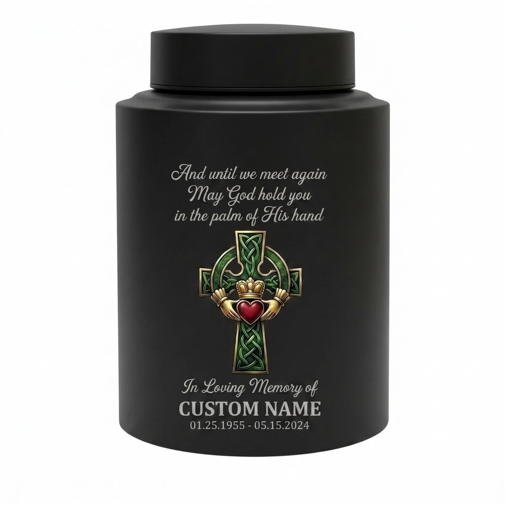 Personalized Irish Blessing UV Printed Cremation Urn for Human Ashes Bereavement Loss of Mother Father Funeral Display Silver Black Gold Red Memorial Keepsake Urn, Memorial Gift, In Loving Memory - Image 11