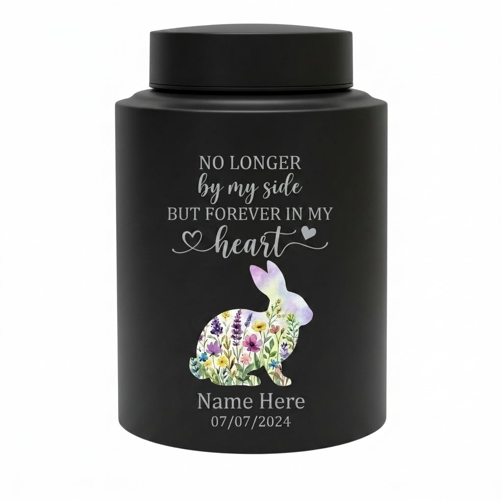 Personalized Rabbit No Longer By My Side In My Heart UV Printed Metal Pet Loss Bereavement Sympathy Present For Bunny Owners 2 Sizes Memorial Keepsake Urn, Memorial Gift, In Loving Memory - Image 11