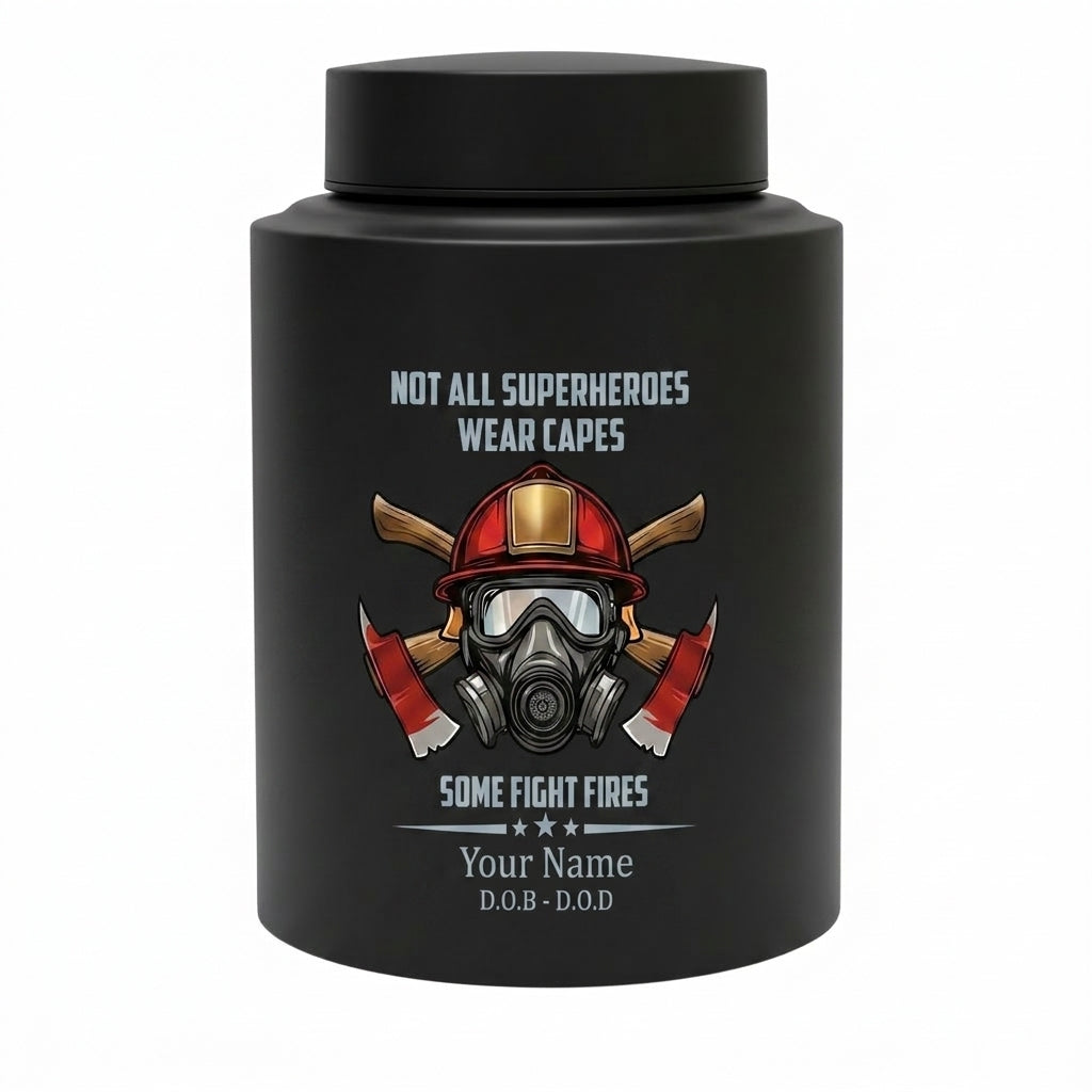 Personalized Firefighter Superheroes Wear Capes Large Stainless Steel Cremation Urn For Adult Human Ashes First Responder Tribute Memorial Keepsake Urn, Memorial Gift, In Loving Memory - Image 11