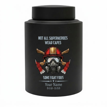 Personalized Firefighter Superheroes Wear Capes Large Stainless Steel Cremation Urn For Adult Human Ashes First Responder Tribute Memorial Keepsake Urn, Memorial Gift, In Loving Memory - Image 11