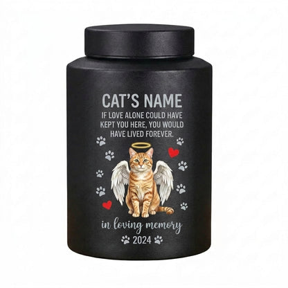 Personalized Angel Cat Silhouette Stainless Steel Pet Loss Bereavement Gift for Cat Mom Dad Custom Feline Remembrance Decor 5.9x3.9 or 7.5x5.1 in Memorial Keepsake Urn, Memorial Gift, In Loving Memory - Image 11