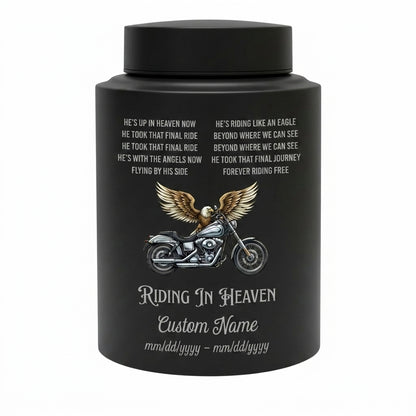Personalized Motorcycle Riding in Heaven Stainless Steel Urn for Dad Biker Adult Male, Decorative Ash Container Small 5.9x3.9 Large 7.5x5.1, Memorial Keepsake Urn, Memorial Gift, In Loving Memory - Image 11