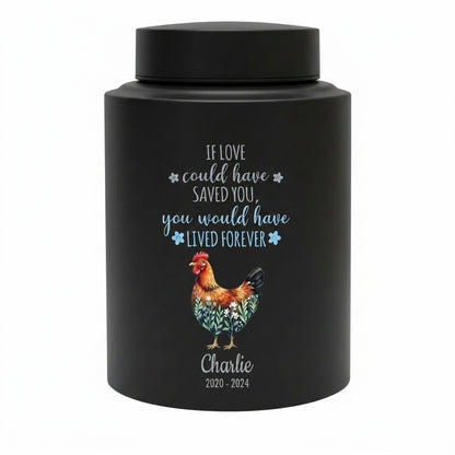 Personalized Chicken Memorial Stainless Steel Urn for Pet Ashes, Rooster Hen Loss Sympathy Gift, Custom Name Date Bird Tribute, Two Sizes, Memorial Keepsake Urn, Memorial Gift, In Loving Memory - Image 11