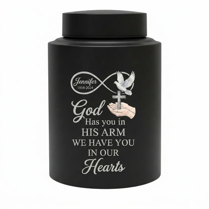 Personalized Christian Dove Infinity Cross Stainless Steel Religious Cremation Urn Loss of Mother Father Family Member Bereavement Sympathy Memorial Keepsake Urn, Memorial Gift, In Loving Memory - Image 11