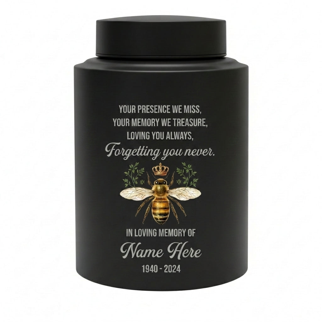 Personalized Honey Bee Stainless Steel Cremation Urn for Human Ashes, Custom Sympathy Remembrance Bereavement Gift for Loss of Loved One, Memorial Keepsake Urn, Memorial Gift, In Loving Memory - Image 11