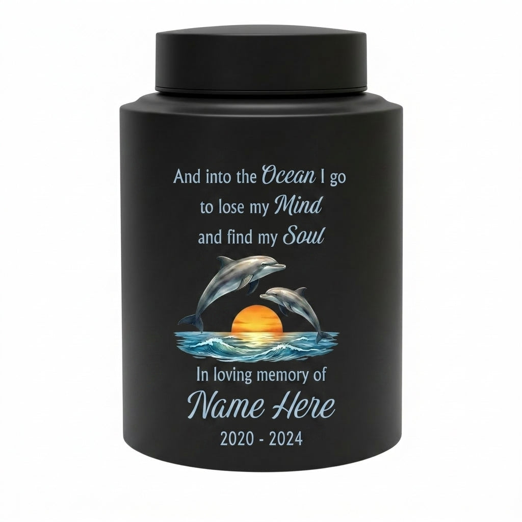 Personalized Dolphin Ocean Stainless Steel Cremation Urn for Adult Male Female Mom Dad, Large UV Print Decorative Funeral Ashes Container, Memorial Keepsake Urn, Memorial Gift, In Loving Memory - Image 11