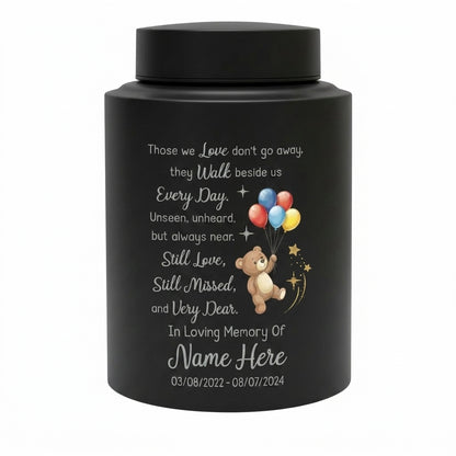 Personalized Angel Wings Heaven Bear Baby Loss Infant Stainless Steel Large Display Cremation Ashes Container For Child Boy Girl Bereavement Memorial Keepsake Urn, Memorial Gift, In Loving Memory - Image 11
