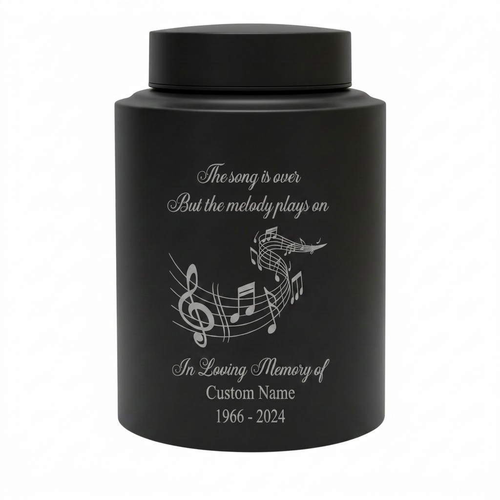 Personalized Musician Musical Staff Treble Clef Stainless Steel Urn For Ashes Music Lover Loss Of Loved One Remembrance Large Capacity Memorial Keepsake Urn, Memorial Gift, In Loving Memory - Image 11