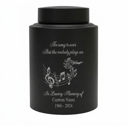 Personalized Musician Musical Staff Treble Clef Stainless Steel Urn For Ashes Music Lover Loss Of Loved One Remembrance Large Capacity Memorial Keepsake Urn, Memorial Gift, In Loving Memory - Image 11