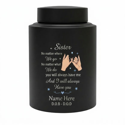 Personalized Sister Pinky Promise Interlocking Hands Stainless Steel Memorial Cremation Urn for Bestie Sister-In-Law Loss, 2 Sizes, Memorial Keepsake Urn, Memorial Gift, In Loving Memory - Image 11