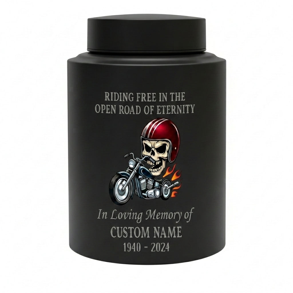 Personalized Motorcycle Stainless Steel Urns for Human Ashes Dad Husband Men Riding Free Biker Tribute UV Printed Large Small Sizes Memorial Keepsake Urn, Memorial Gift, In Loving Memory - Image 11