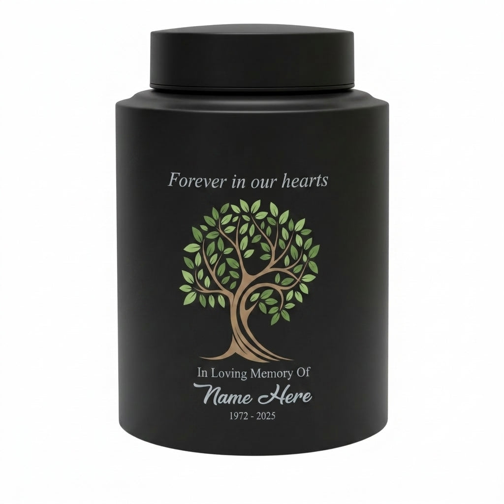 Personalized Tree of Life Stainless Steel Cremation Urn for Human Ashes Loss of Mother Father Remembrance Container Silver Black Gold Red Memorial Keepsake Urn, Memorial Gift, In Loving Memory - Image 11