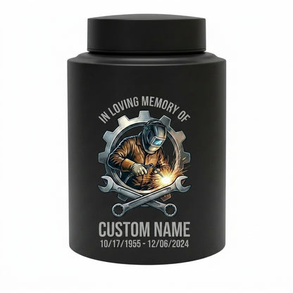 Personalized Welder Gear and Wrenches UV Printed Stainless Steel Urn for Loss of Father Husband Mechanic Bereavement Tribute Two Sizes Memorial Keepsake Urn, Memorial Gift, In Loving Memory - Image 11