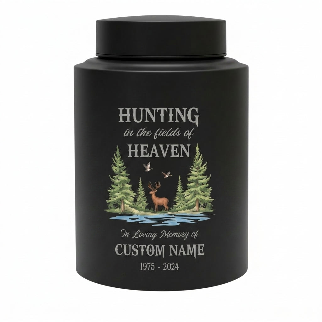 Personalized Deer Hunting Fields of Heaven Urn Custom Hunter Cremation Receptacle for Dad Grandpa Husband Large Capacity Sizes Memorial Keepsake Urn, Memorial Gift, In Loving Memory - Image 11