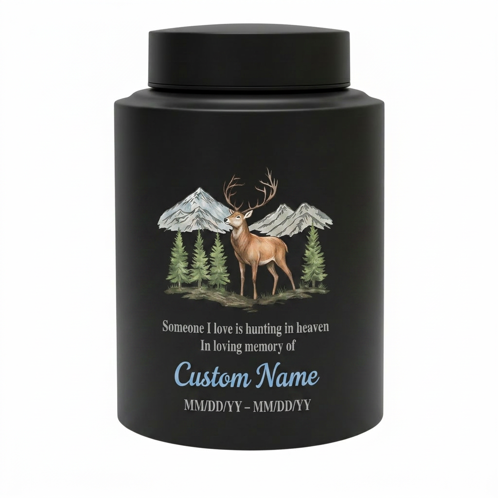 Personalized Hunting In Heaven Deer Stainless Steel Cremation Urn For Adult Ashes, Hunter Tribute, Loss Of Dad Grandpa Husband, Two Sizes, Memorial Keepsake Urn, Memorial Gift, In Loving Memory - Image 11