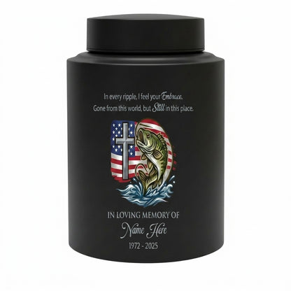 Personalized Bass Fishing Stainless Steel Cremation Urn for Human Ashes, Fisherman Dad Grandpa Loss Tribute, Silver Black Gold Red Options, Memorial Keepsake Urn, Memorial Gift, In Loving Memory - Image 11