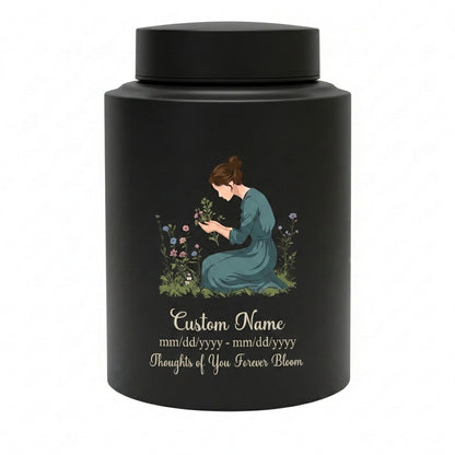 Personalized Gardening Theme Stainless Steel Cremation Urn for Mom Grandma, Custom Name Date Thoughts of You Forever Bloom Floral Ashes Holder, Memorial Keepsake Urn, Memorial Gift, In Loving Memory - Image 11