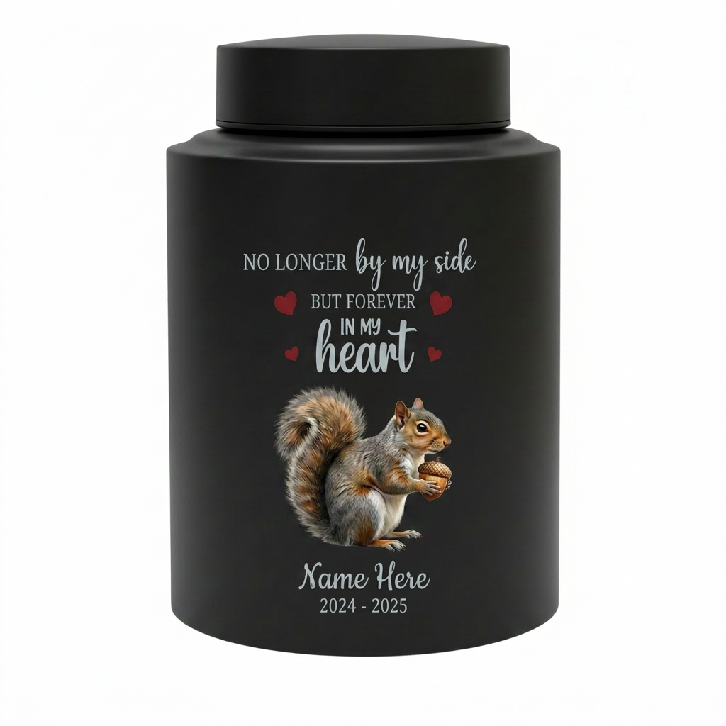 Personalized Squirrel Stainless Steel Cremation Urn for Human Ashes, Pet Loss Custom UV Print Container, No Longer By My Side Quote, Memorial Keepsake Urn, Memorial Gift, In Loving Memory - Image 11