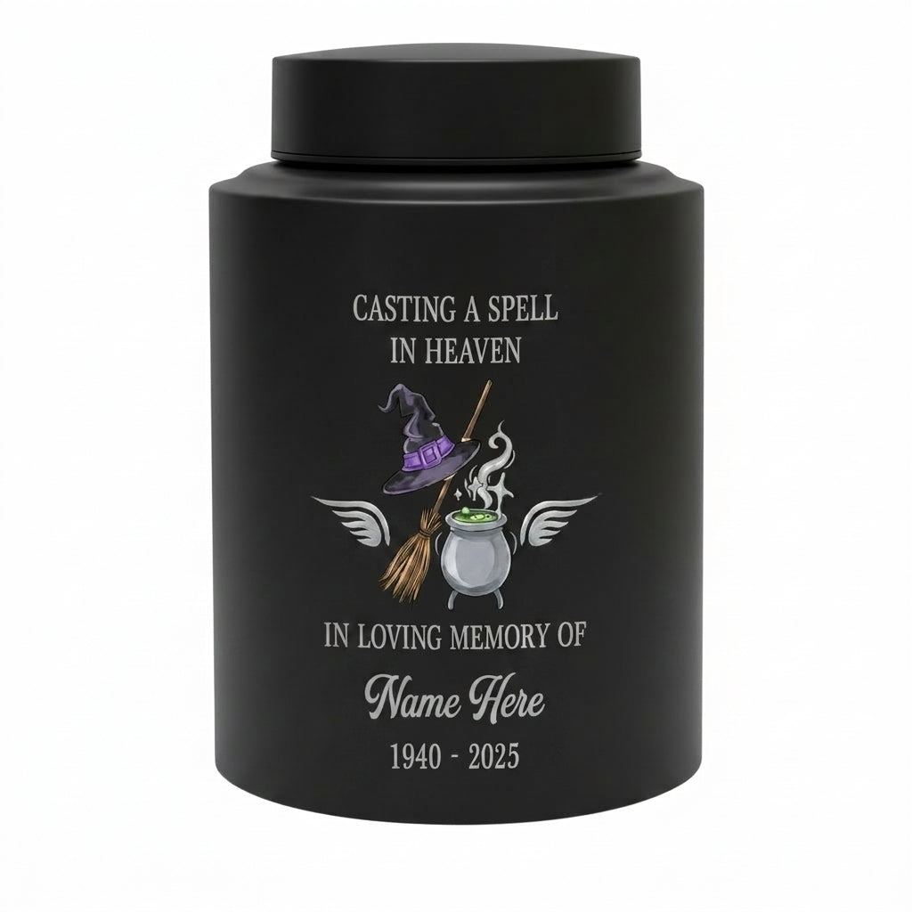 Personalized Witchcraft Lover Memorial UV Printed Stainless Steel Urn for Adult Human Ashes Casting A Spell Wiccan Pagan Bereavement Memorial Keepsake Urn, Memorial Gift, In Loving Memory - Image 11