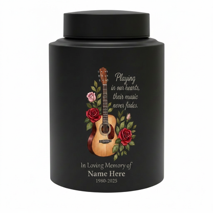 Personalized Guitar Music Lovers Stainless Steel Funeral Urn for Musician Adult Male Female Human Ashes Burial Container Silver Black Gold Red Memorial Keepsake Urn, Memorial Gift, In Loving Memory - Image 11