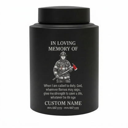 Personalized Firefighter Fireman Silhouette Stainless Steel Cremation Urn First Responder Tribute Adult Male Female Ashes Holder Silver Memorial Keepsake Urn, Memorial Gift, In Loving Memory - Image 11