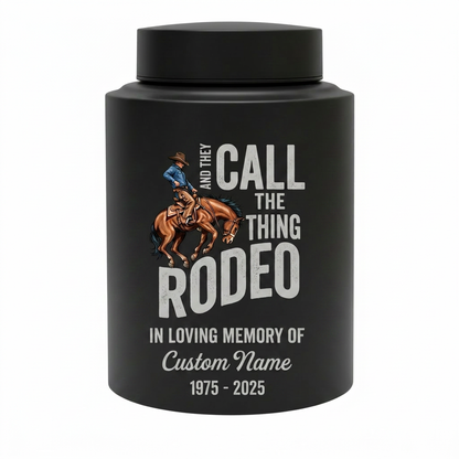 Personalized Western Cowboy Rodeo Bucking Bronco Stainless Steel Urn for Adult Human Ashes Father Husband Funeral Tribute Large Small Memorial Keepsake Urn, Memorial Gift, In Loving Memory - Image 11