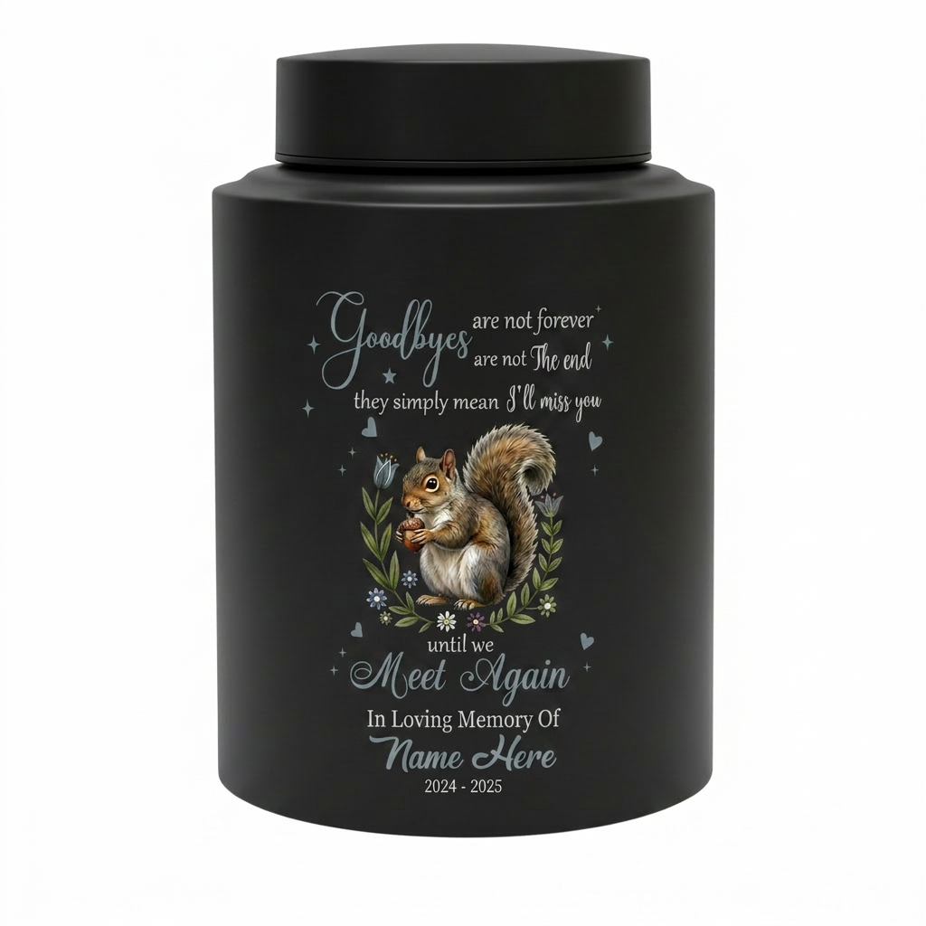 Personalized Squirrel UV Printed Stainless Steel Cremation Ash Container For Loss Of Loved One Or Pet Lover Bereavement Silver Black Gold Red Memorial Keepsake Urn, Memorial Gift, In Loving Memory - Image 11