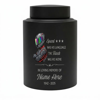 Personalized Racing Track UV Printed Cremation Urn for Men Father Car Enthusiast, Custom Speed Victory Tribute Ashes Holder, Large 5.9x3.9, Memorial Keepsake Urn, Memorial Gift, In Loving Memory - Image 11