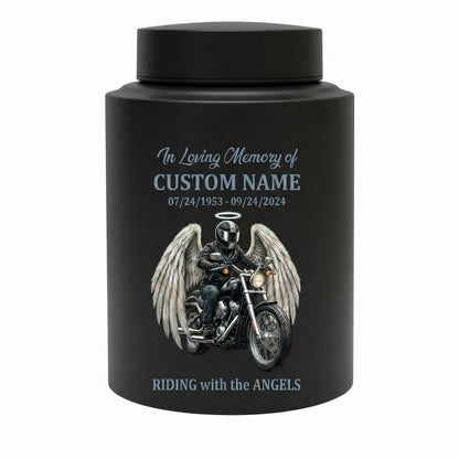 Personalized Motorcycle Biker Stainless Steel Decorative Urn for Human Ashes Adult Male Dad Husband Custom Large UV Printed Memorial Keepsake Urn, Memorial Gift, In Loving Memory - Image 11